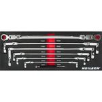 8mm to 19mm Double Jointed Flex Head Long Reach Ratchet Spanner Set NEILSEN