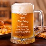 Personalised Engraved Beer Pint Glass Tankard 18th 30th 40th 50th 60th Birthday