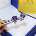 0.5-2ct Colorful Moissanite Stud Earrings S925 Silver Sparkling Earrings Jewelry