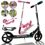 Kick Scooter Kick Scooter for Kids Adjustable Height Big Wheels For 6-12 Years