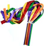 GSI Colorful Ribbon Wands & Rings - Set of 6 for Dance and Gymnastics
