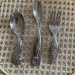 REED & BARTON Sea Tails (Stainless) 3pc Baby/Toddler Feeding Set Fork Spoon