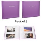 2X Large 5 x 7 Slip In Case  Memo Photo Album For 120 Holds Purple AL-9141-2PK