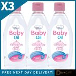 3 x COTTON TREE BABY OIL 300ML LEAVES SKIN SOFT & SMOOTH IDEAL FOR DELICATE SKIN