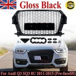 For Audi Q3/SQ3 8U 2011-15 Gloss Black Honeycomb RSQ3 Style Front Bumper Grille