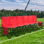 6-People Folding Camping Bench Portable Camping Chair with High Backrest