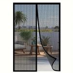 Magnetic Insect Door Screen Net Magic Mesh Curtain Mosquito Fly Bug Insect Black