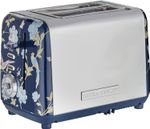 Laura Ashley 2 Slice Toaster by VQ - Defrost Reheat Warming Rack - Elveden Navy