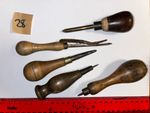 (28) Rug Tools x 5 screwdriver SPRNG HOOK prodders mat making vintage wood
