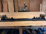 Large Victorian Metal Fireplace Fender Decorative Black & Brass Original. 