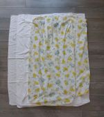 Vintage 1970s Cot Bedding Set – Yellow Ducks Cotton & Beige Flannelette Sheets 