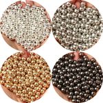 3/4/6/8/10/12mm Round Spacer Beads CCB Gold Silver Color Smooth Loose Ball Beads