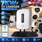 32 Amp 7kW Smart EV Charger Type 2 App Controlled Home Charger 10m Cable