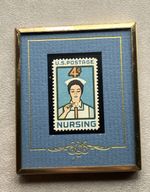 Stamps And Stories Vintage Framed Nursing Professionals .04 Cent Stamp 1961