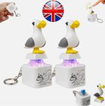 Seagull Mine Keychain,Button with Sound Rechargeable Keyboard Clicker Fidget Toy