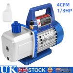 220V 1/3 HP 4 CFM Single Stage Rotary Vane Air Vacuum Pump with Oil Bottle