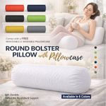 Round Shape Bolster Pillow with FREE Pillowcase Neck Back knee Support All Sizes