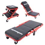 Mechanics Creeper 3 In 1 Trolley Stool Workshop Padded Seat Car Workshop Garage