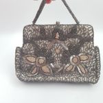 Vintage Evening Bag Beaded Glass Beads & Sequins Circa 1920s Handmade Foreign 