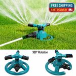 360° Rotating Garden/Lawn Sprinkler 3-Arms System Automatic Watering Irrigation