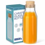 HEFTMAN Carafe Glass Bottle Cork Lid Clear Water Hot Cold Jars 1.5 Litre 1 Pack
