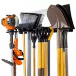 2x Extra Long Garage Garden Tool Rack Hooks Hanger Shed Secure Tidy Rail Bracket