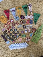 Vintage 1970s Scouts Camp Badges, Patches, Pennant, Pin