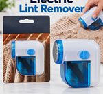 Electric Lint Remover Fabric Shaver with Lint Chamber for Clothes, White/Blue