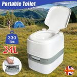 24L Portable Toilet Flushing Chemical Toilet Potty Camping Caravan Easy Clear