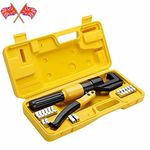 16 Ton Hydraulic Crimper Crimping Tool Wire Battery Cable Lug Terminal W/ 8 Dies