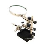 HELPING 3RD HAND MAGNIFIER 3.5" MAGNIFYING GLASS JEWELLERY SOLDERING CLAMP STAND