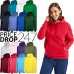 Ladies Hooded Sweatshirt Plain Pullover Hoody Size 8 to 30 - LOOSE CASUAL HOODIE