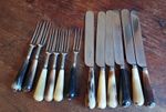 Rare 12 Piece Set Of Horn Handled Georgian Cutlery George IV 1820s