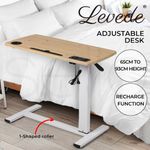 Standing Desk Height Adjustable Stand Over Bed Laptop Table Shelf Electric USB