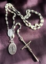 Vintage 1960s French Rosary – Our Lady of Knock – St Rita & Raphael