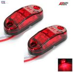 2 X 12v 2smd Led Red Rear Outline Marker Lights Camper Caravan Bus Truck Trailer
