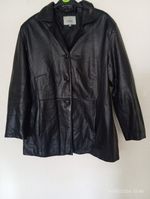 Career Elements Genuine Leather Black Button Up Jacket Size 16
