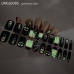 2026 Halloween Spider Web Glow In Dark Gradient Semi Permanent UV Gel Nail Wraps