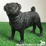 Black standing Pug ornament quality realistic figurine Leonardo range Gift boxed