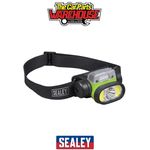 Sealey HT400LED Rechargeable Head Torch with Auto-Sensor 5W & 3W COB LED