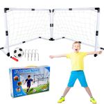 2 Football Ball Goals Post Net Sports Football and Pump include Outdoor Sports
