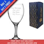 Personalised Engraved Imperial Wine Glass, Gift Boxed, Personalise Any Message