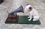 HMV His Masters Voice RCA Nipper Dog and Gramophone Cast Iron Ornament