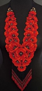 Custom-made Ukrainian necklace based on design of your choice|Czech Bead Necklac