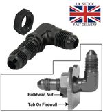 AN6 90° Bulkhead WALL FITTING with Firewall Nut 6-AN An-6 FUEL CELL 90 degree