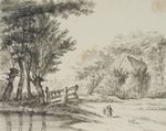 K. HOOG (19th century), landscape with rich vegetation, 1835, brush drawing