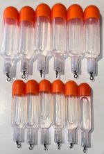 x12 Orange Water Waggler Floats - x6 Medium & x6 Large