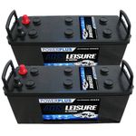 PAIR OF Leisure Batteries 180ah Deep Cycle 3 Yr Warranty 180ah battery type