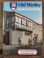 Old Wesley RFC Official Opening Match v London Welsh Rugby Programme 1983-84
