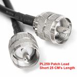 Patch Lead RG58 Cable  PL259 Soldered Plugs Short 25 CM CB Radio Ham Test Lead